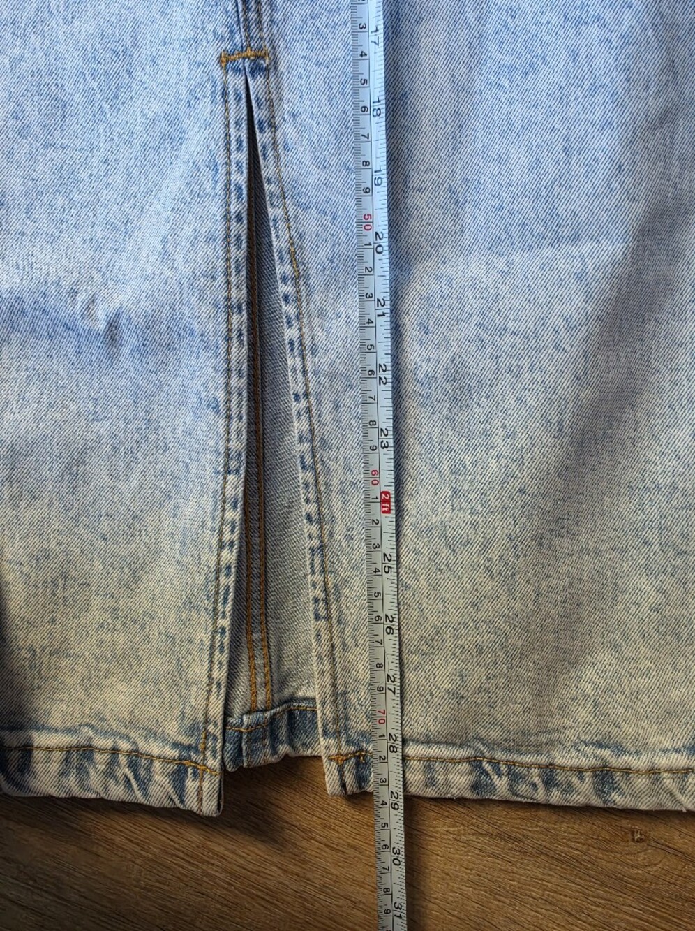 Maje Light Wash Denim Midi Skirt Size 34 - Picture 7 of 7